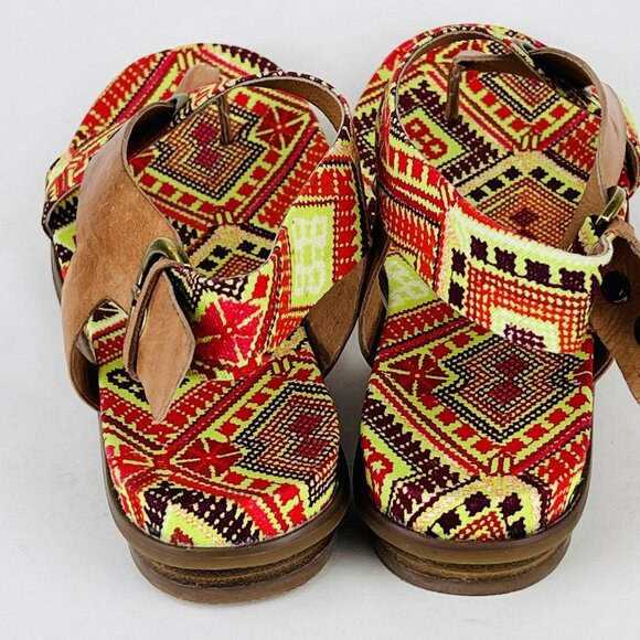 Antelope Women Rey Taupe Leather Flat Sandals US Size 5 Geometric Pattern - Picture 6 of 11